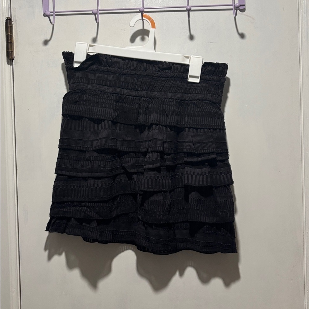 IRO Delia silk tiered ruffle mini skirt